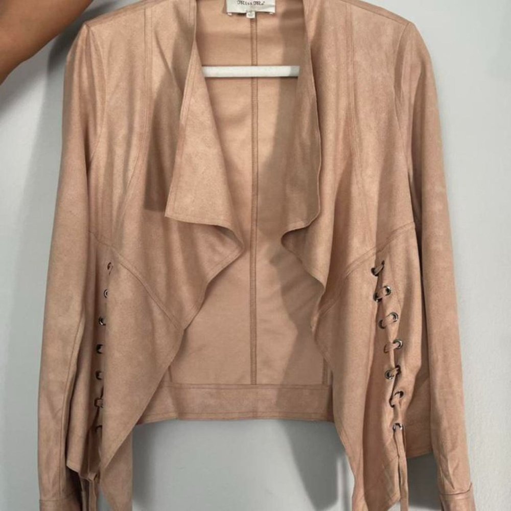 Blush pink, moto-style jacket